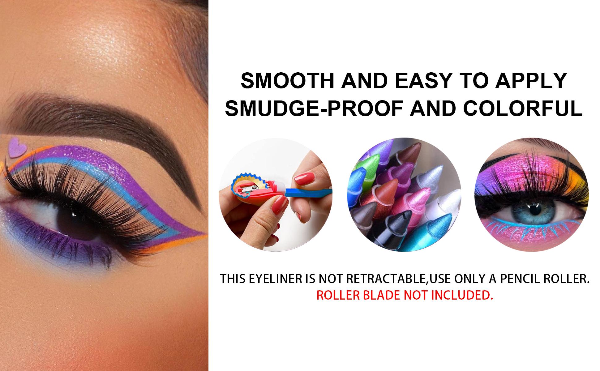 【Summer Sale Deals】Matte & Metallic Glitter Eyeliner Set - Multi-Function Eye Shadow & Lip Liner Pencils, Smooth Creamy Blendable Eye Makeup Kit for Novices & Professionals