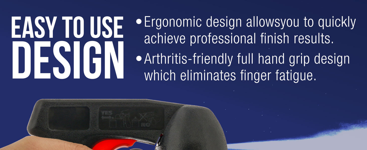 Aerosol trigger handle ergonomic full hand grip design reduces fatigue and improves spray control