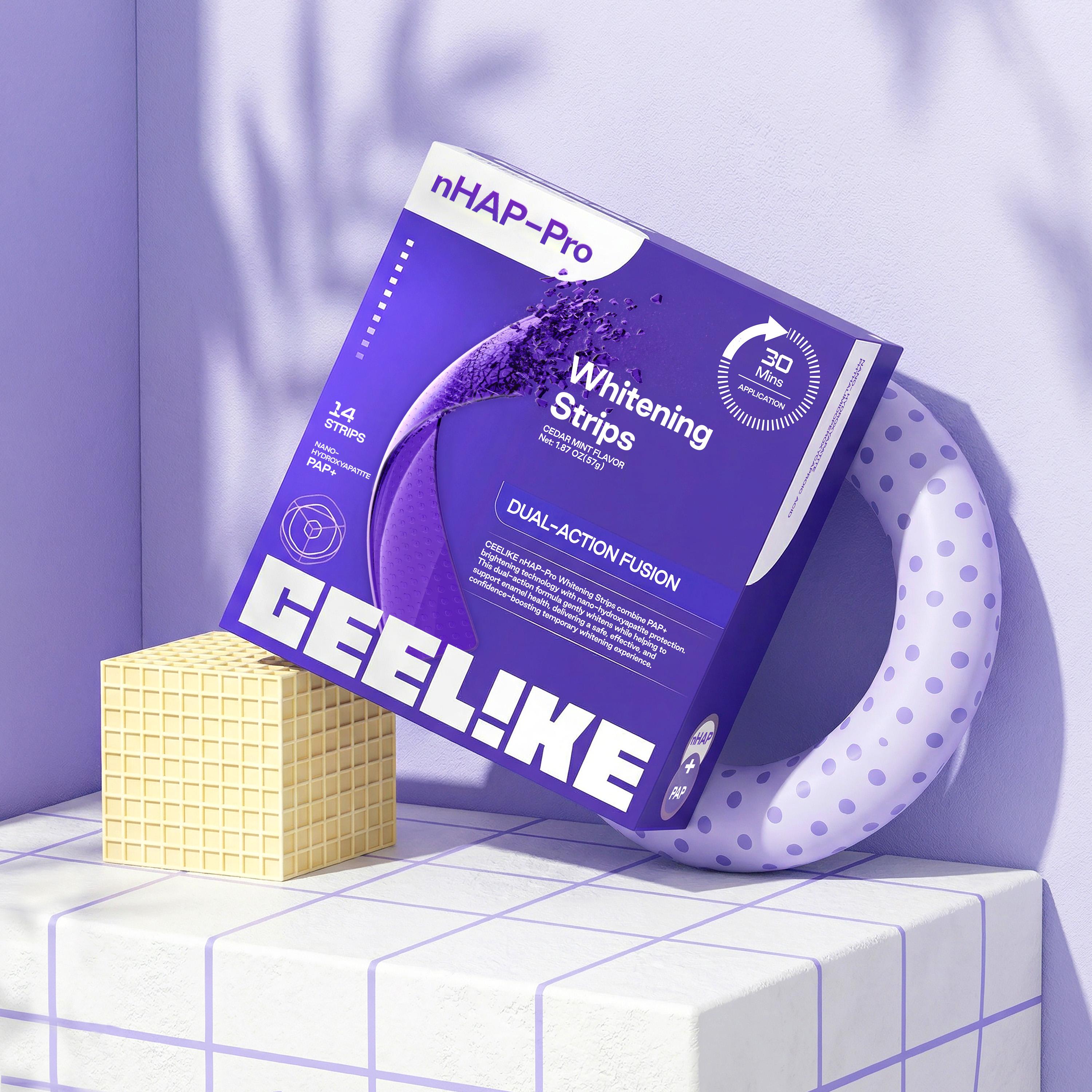 CEELIKE Purple Teeth Whitening Strips With Free Cheek Retractor - 7/21 Whitening Sessions -Nano-Hydroxyapatite Safe for Enamel - Non Sensitive Teeth Whitening - Peroxide-Free CEELIKE Purple Teeth Whitening Strips With Free Cheek Retractor - 7/21 Whitening Sessions -Nano-Hydroxyapatite Safe for Enamel - Non Sensitive Teeth Whitening - Peroxide-Free