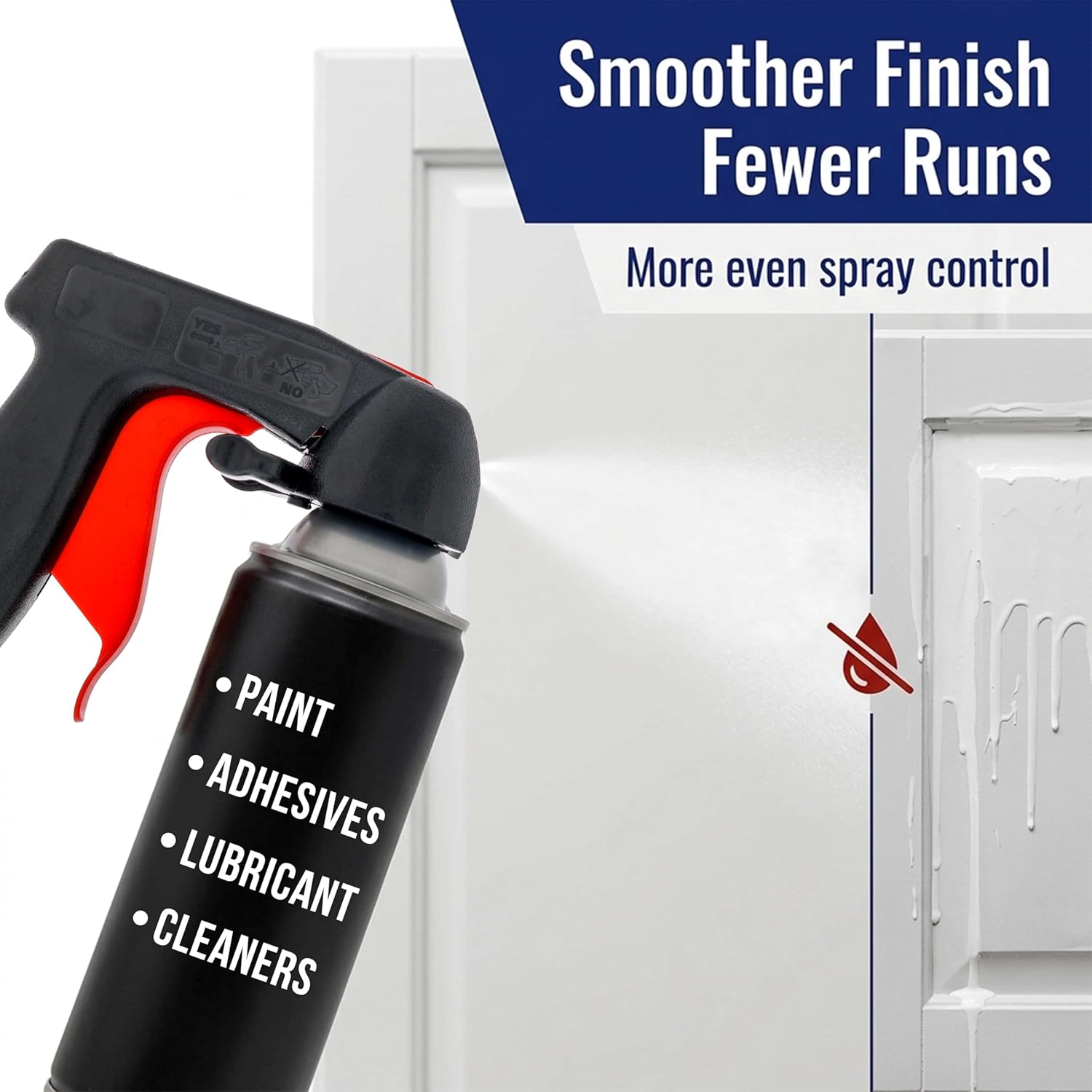 Instant Aerosol Trigger Handle (Pack of 2), Instantly Converts Spray Cans into Spray Guns - Full Hand Grip, Reusable, Easy to Clip-On & Off - Universal Fit, Use on Spray Paint, Adhesives, Lubricants