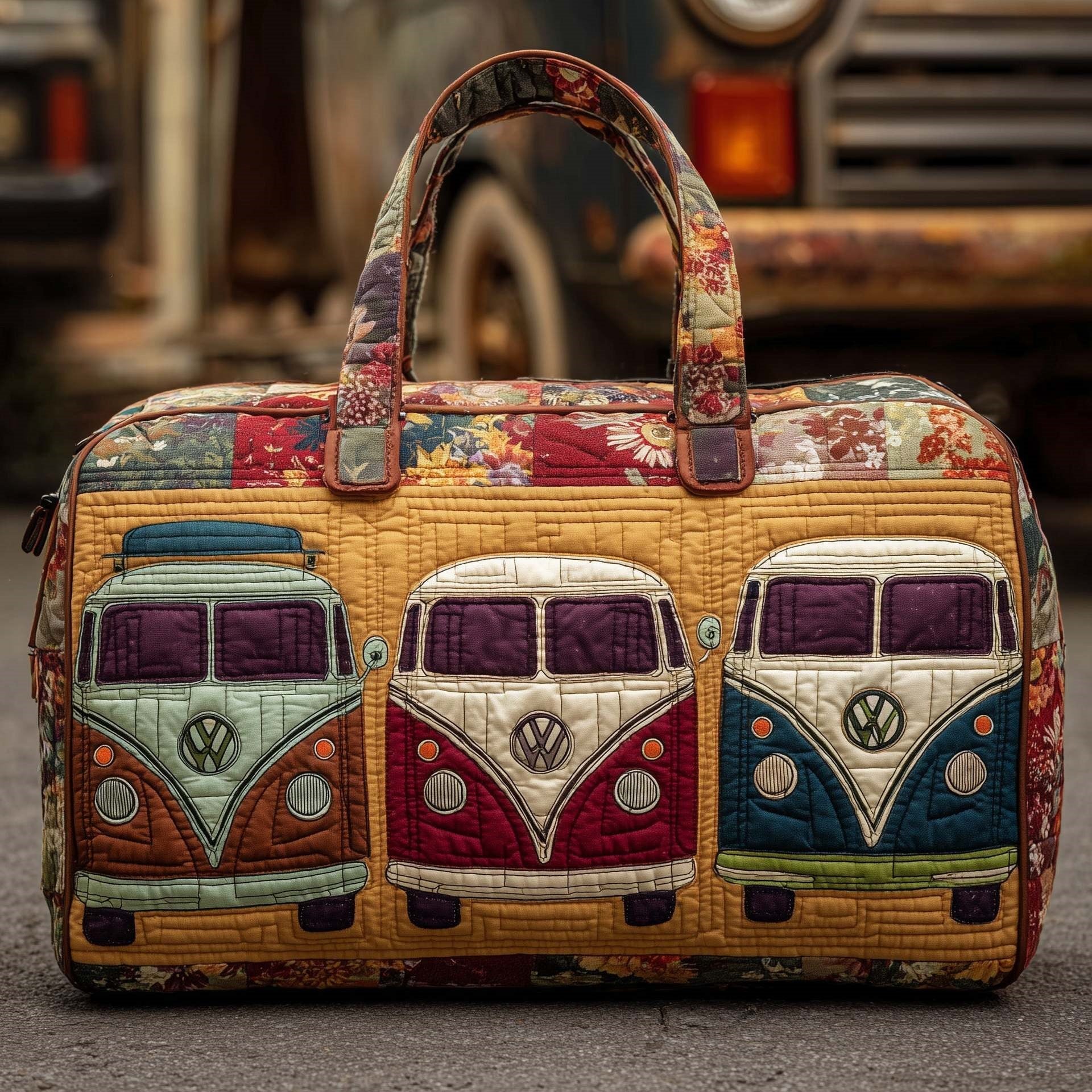 🔥50% OFF✨Hippie Van Quilted Duffle Bag
