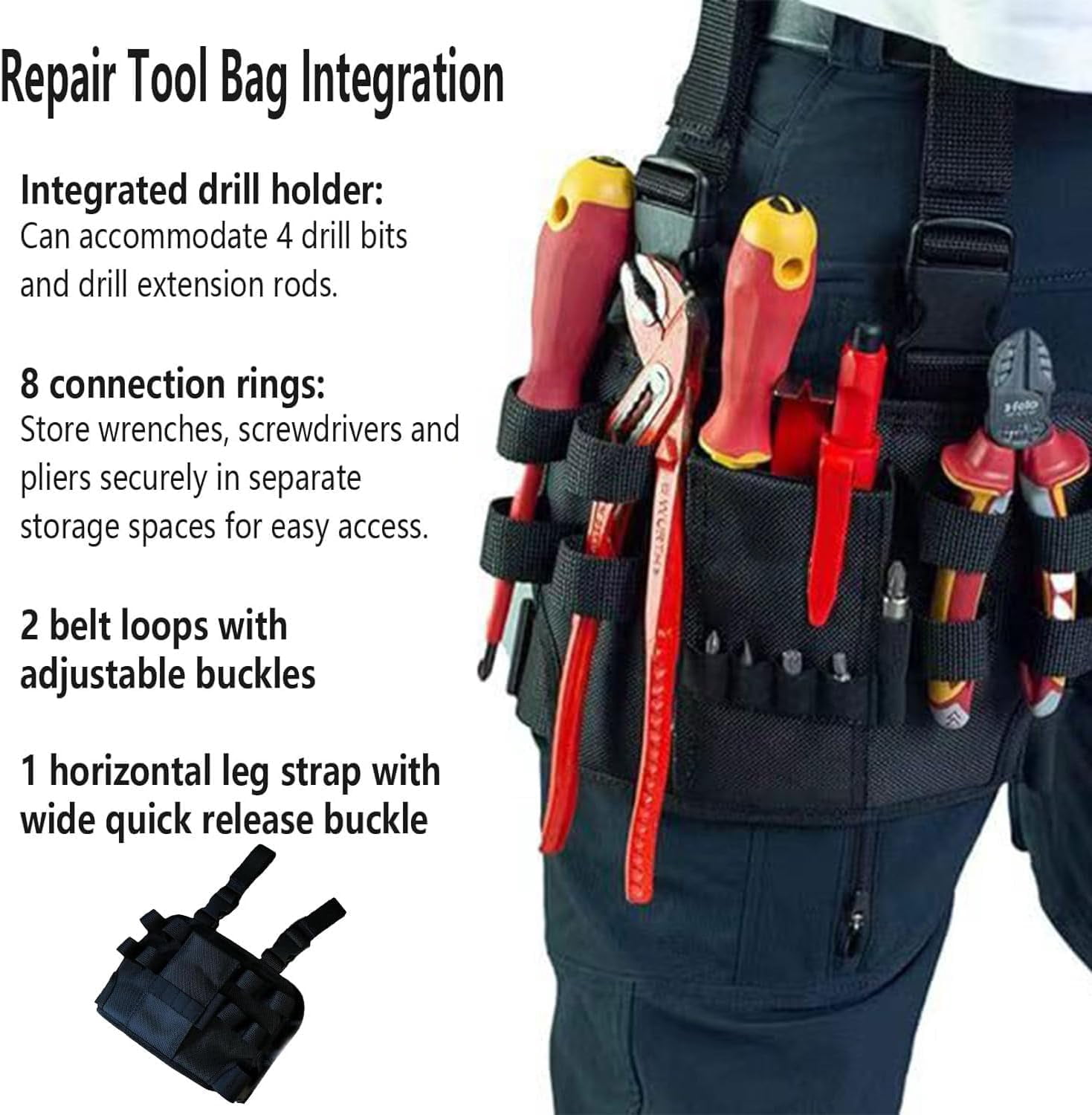 Holster z 2.0 Tool Pouch,Holster Loop Belt Tool Pouch,Electrician Tool Pouch,Repair Tool Bag Around Your Leg for Automotive,Craftsman,Carpenter,Construction