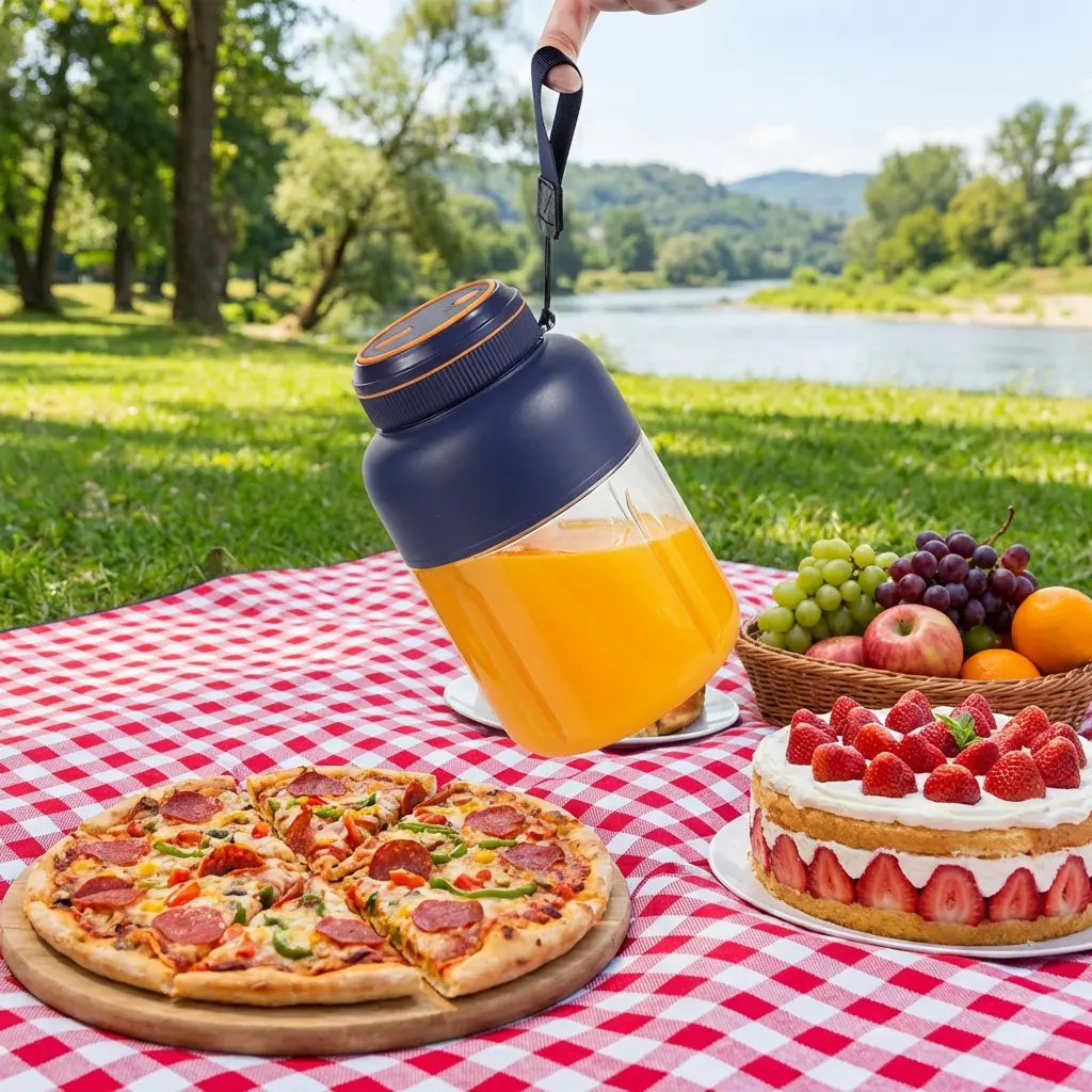 [Ensure the juicer is tightened before use.]Portable Household Appliances Juicer,USB Rechargeable Juice Blender Cup,Multifunctional juicermachine ,Summer Essentials Smoothieblender