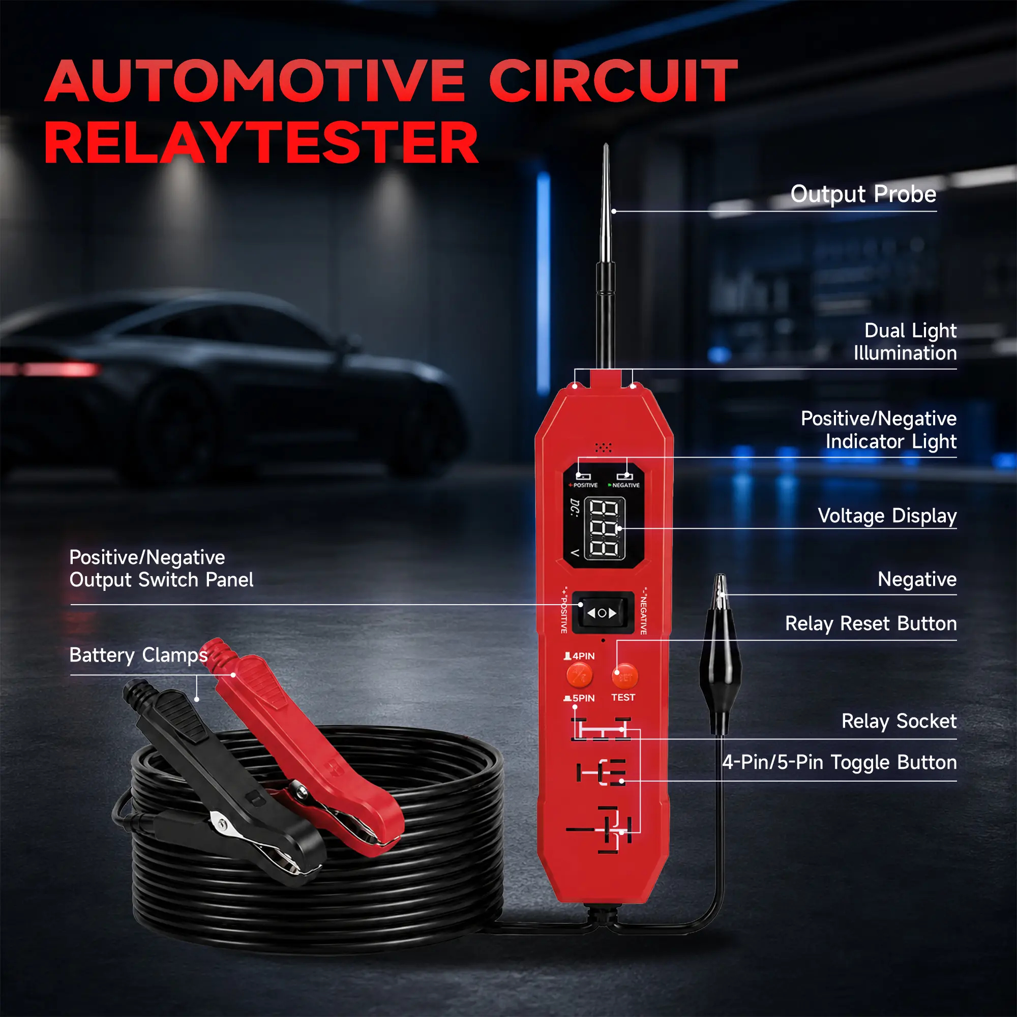 3.5-36V Automotive Circuit Tester with LED Light