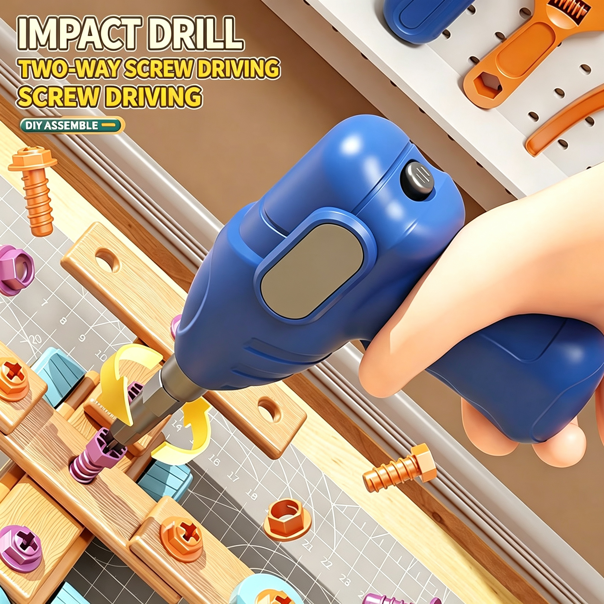 126PCS Kids Tool Set Electric Drill Screwdriver Toy Repair Box Ideal Gift