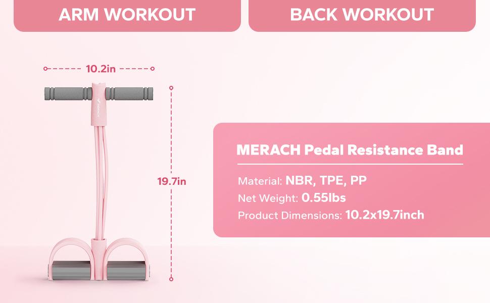 Merach Multifunction Pedal Resistance Band, Elastic Pull Rope Fitness, Full-Body Workout at Home Gym, Exercise Sit-up, Yoga, Abdominal Training Summervibes