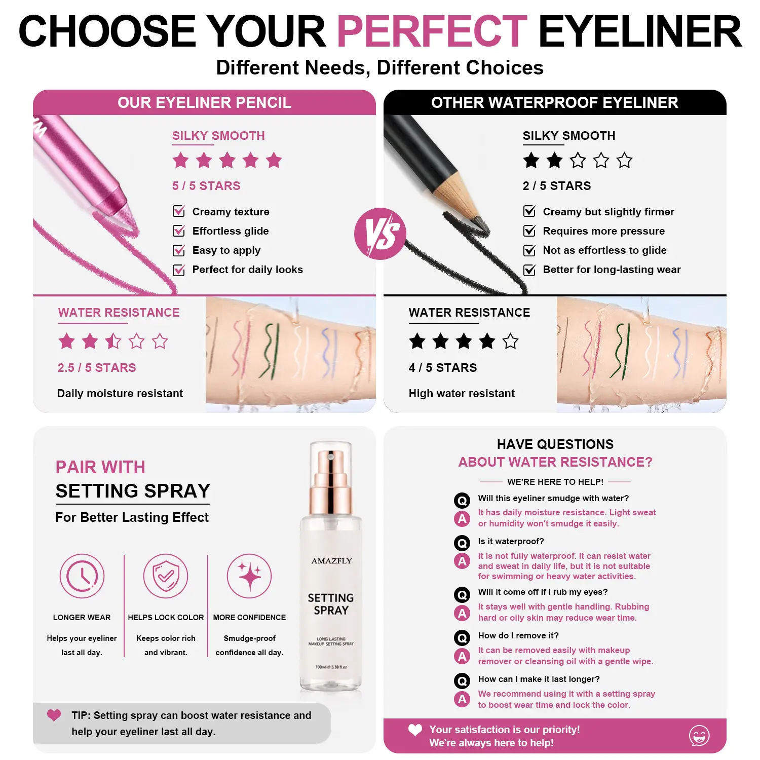 Matte & Metallic Glitter Eyeliner Set - 15 Colors