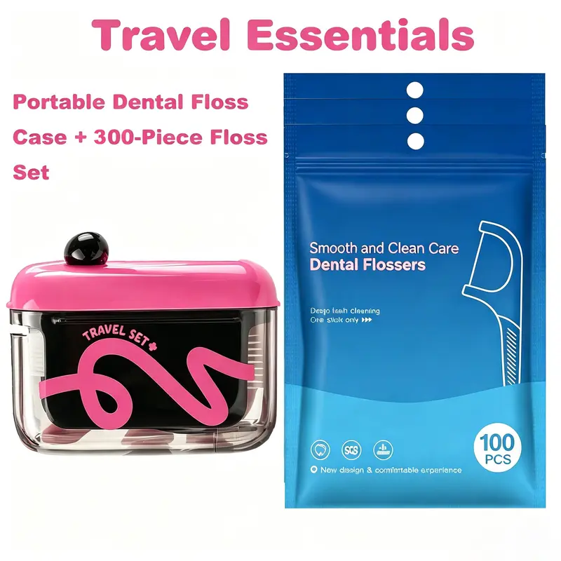 Travel-sized storage case - features an automatic pop-up dispenser, portable and refillable, perfect for oral care at home, in restaurants, and while traveling.