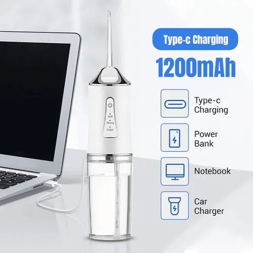 Portable Water Flosser - Cordless Pulse Oral Irrigator for Teeth Cleaning