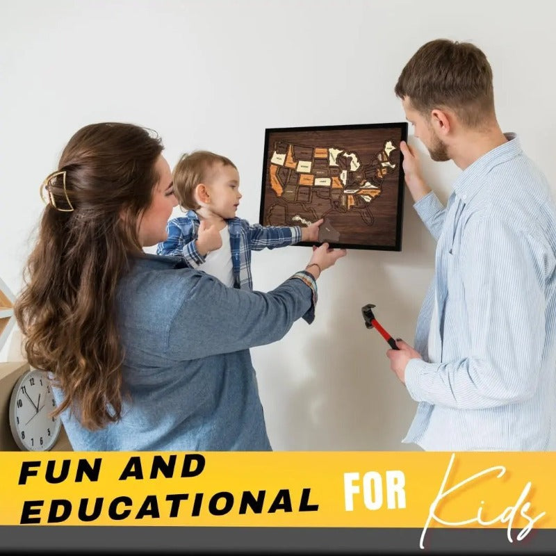 Wooden USA Travel Map Puzzle GIFTS