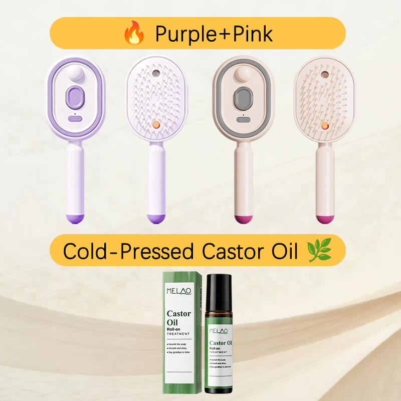 🔥ProGlide™🇬🇧 Scalp Massager Comb 💆‍♀️ – Self-Cleaning 🧼, Tangle-Free ✂️ & Frizz-Control Hair Brush with Soothing Mist Spray 💨✨ | Perfect for Dry, Brittle Hair 💧🌟