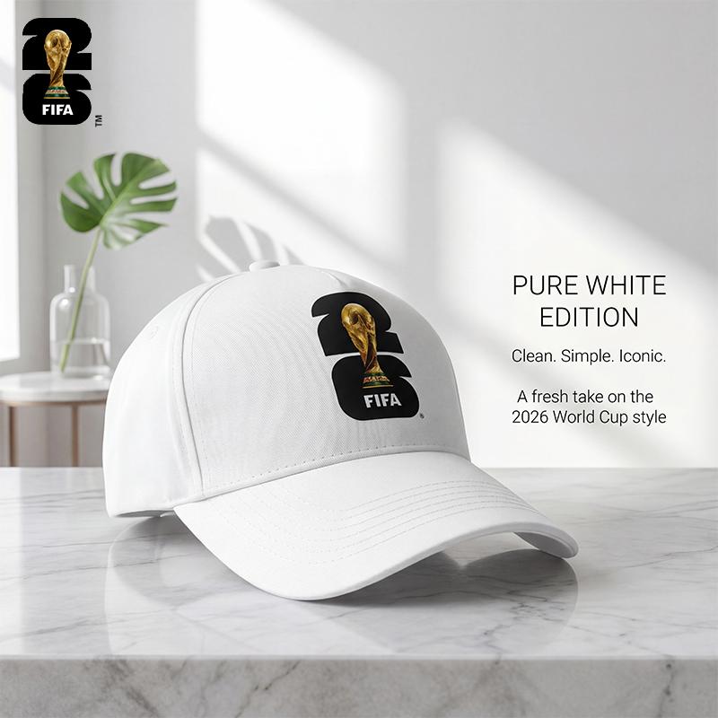 FIFA Commemorative Edition 2026 World Cup Trophy Silhouette Hat in White Green Black Collectible Fan Gear, Baseball Cap,victory cap,casual team cap