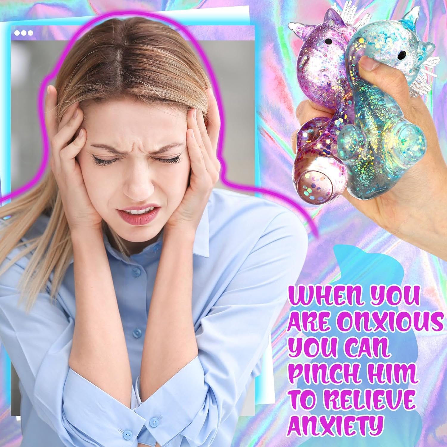 1/2/4/8/12 PCS Unicorn Maltose Fidget Toy, Sensory Stress Relief Soft Ball for Adults & Kids, Party Favor Prank Squeeze Toy, Anti-Anxiety Hand Pressure Reliever, Squishies, Squishy Fidgets, Fidget Stress Balls