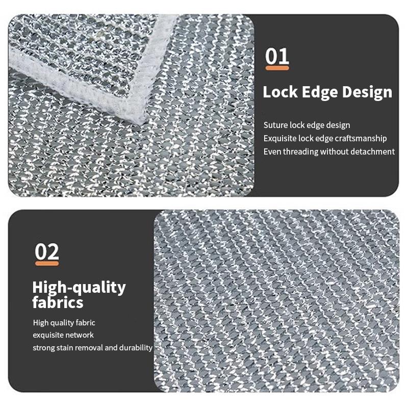 10&20PCS Double-Layer Steel Wire Cleaning Cloth Non-Scratch WireDishcloth Rag Heavy Duty Scrub Pads Multi-Purpose SilverMesh Scouring Pads for Dishes, Pots, Pans