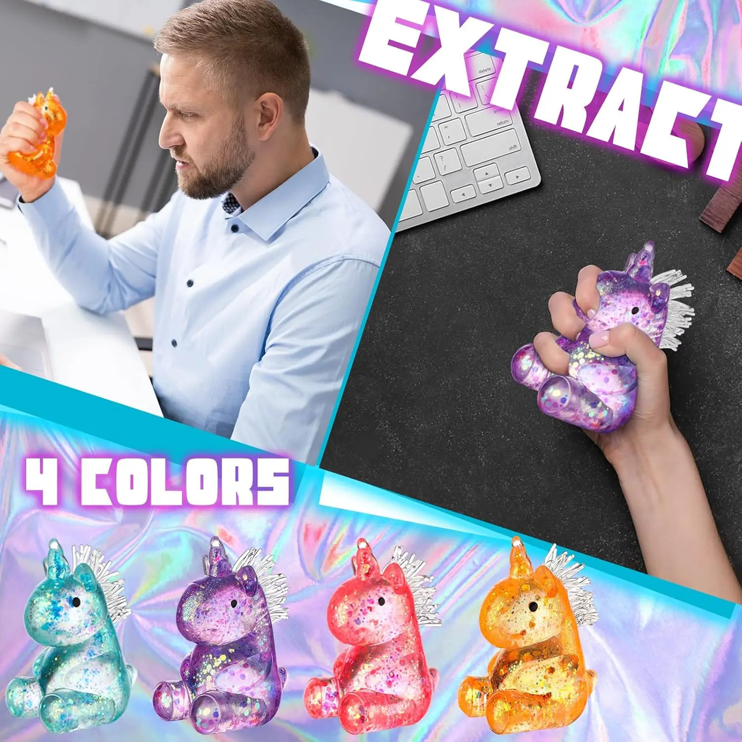 1/2/4/8/12 PCS Unicorn Maltose Fidget Toy, Sensory Stress Relief Soft Ball for Adults & Kids, Party Favor Prank Squeeze Toy Gifts , Anti-Anxiety Hand Pressure Reliever, Squishies, Squishy Fidgets, Fidget Stress Balls