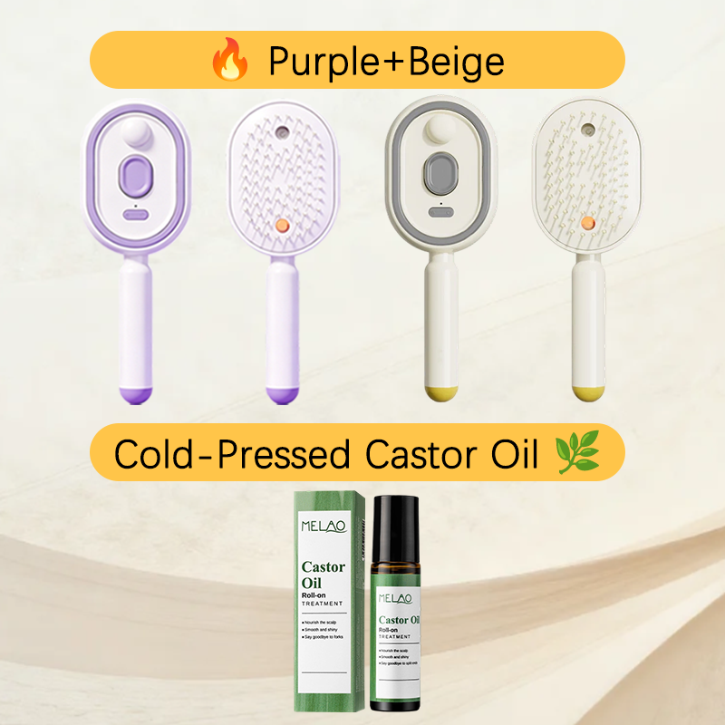 🔥ProGlide™🇬🇧 Scalp Massager Comb 💆‍♀️ – Self-Cleaning 🧼, Tangle-Free ✂️ & Frizz-Control Hair Brush with Soothing Mist Spray 💨✨ | Perfect for Dry, Brittle Hair 💧🌟