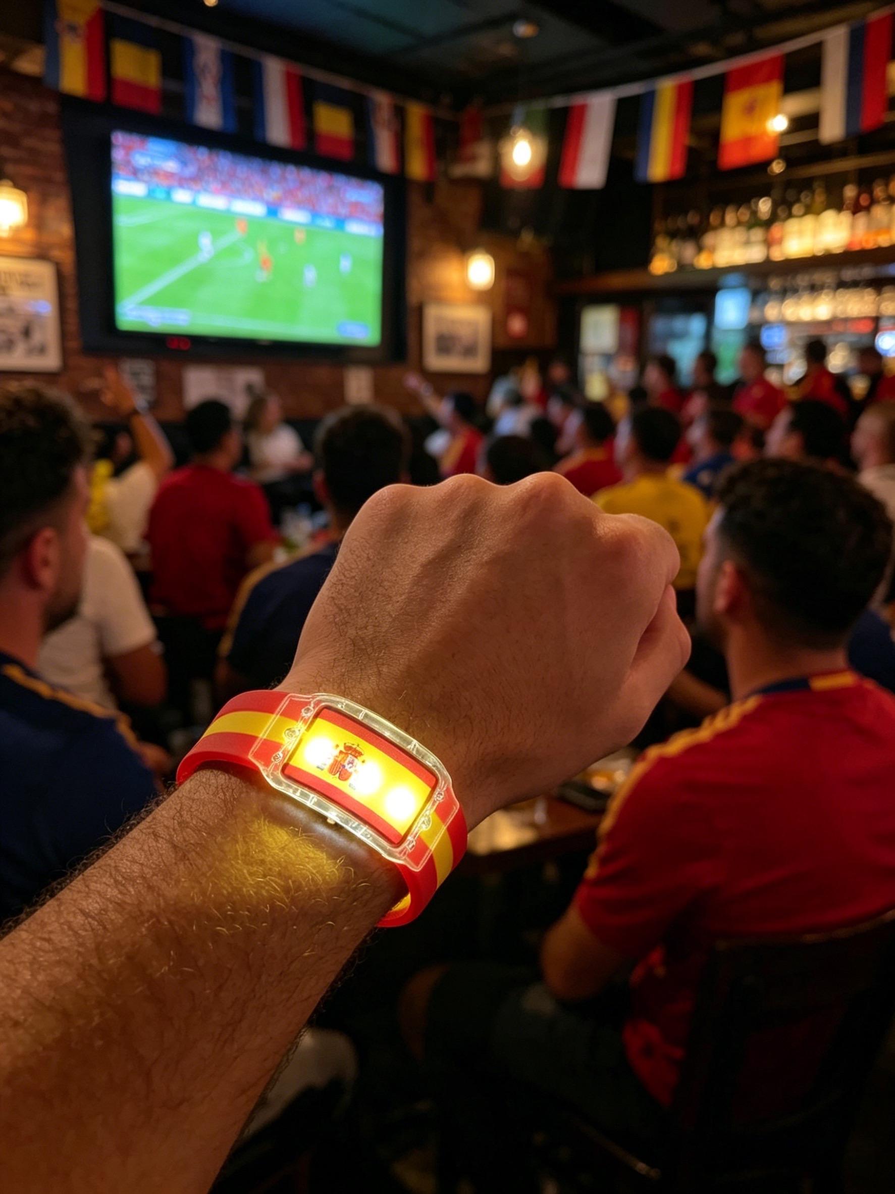 LED illuminated wristbands, silicone illuminated bracelets for sports enthusiasts, fan cheering accessories, national flag illuminated wristbands suitable for nighttime activities, concerts, and parties, adjustable, waterproof, 2PC