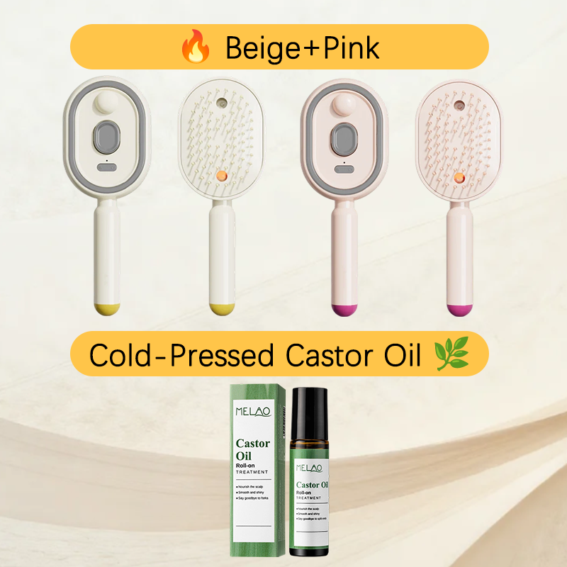 🔥ProGlide™🇬🇧 Scalp Massager Comb 💆‍♀️ – Self-Cleaning 🧼, Tangle-Free ✂️ & Frizz-Control Hair Brush with Soothing Mist Spray 💨✨ | Perfect for Dry, Brittle Hair 💧🌟