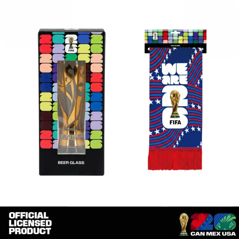 Father's Day Exclusive | 2026 FIFA World Cup Glass Set Made of premium glass with trophy-style gold trim. Suitable for gifting to boyfriends, daily home use and parties. Reusable cups with a variety of combinations to choose from,summerwins