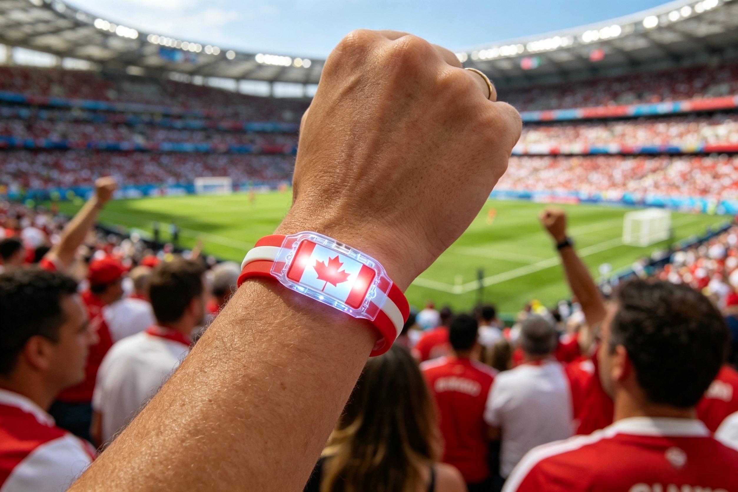 LED illuminated wristbands, silicone illuminated bracelets for sports enthusiasts, fan cheering accessories, national flag illuminated wristbands suitable for nighttime activities, concerts, and parties, adjustable, waterproof, 2PC
