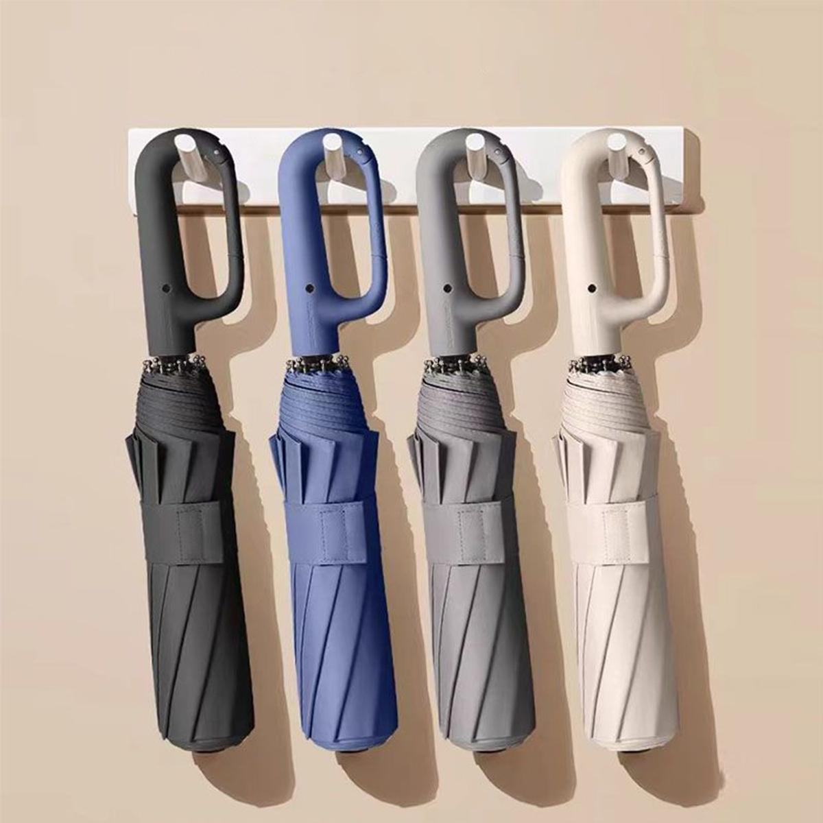 Automatic Folding Umbrella, 1 Count/60pcs Portable Rain Umbrella with Loop Buckle, Windproof & Waterproof Umbrella for Men & Women