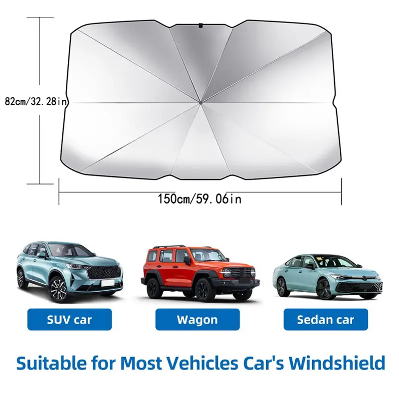 Portable Foldable Car Windshield Sunshade - Iron Material