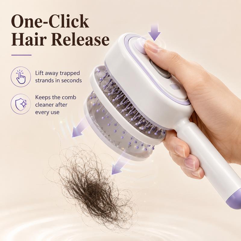 🔥ProGlide™🇬🇧 Scalp Massager Comb 💆‍♀️ – Self-Cleaning 🧼, Tangle-Free ✂️ & Frizz-Control Hair Brush with Soothing Mist Spray 💨✨ | Perfect for Dry, Brittle Hair 💧🌟