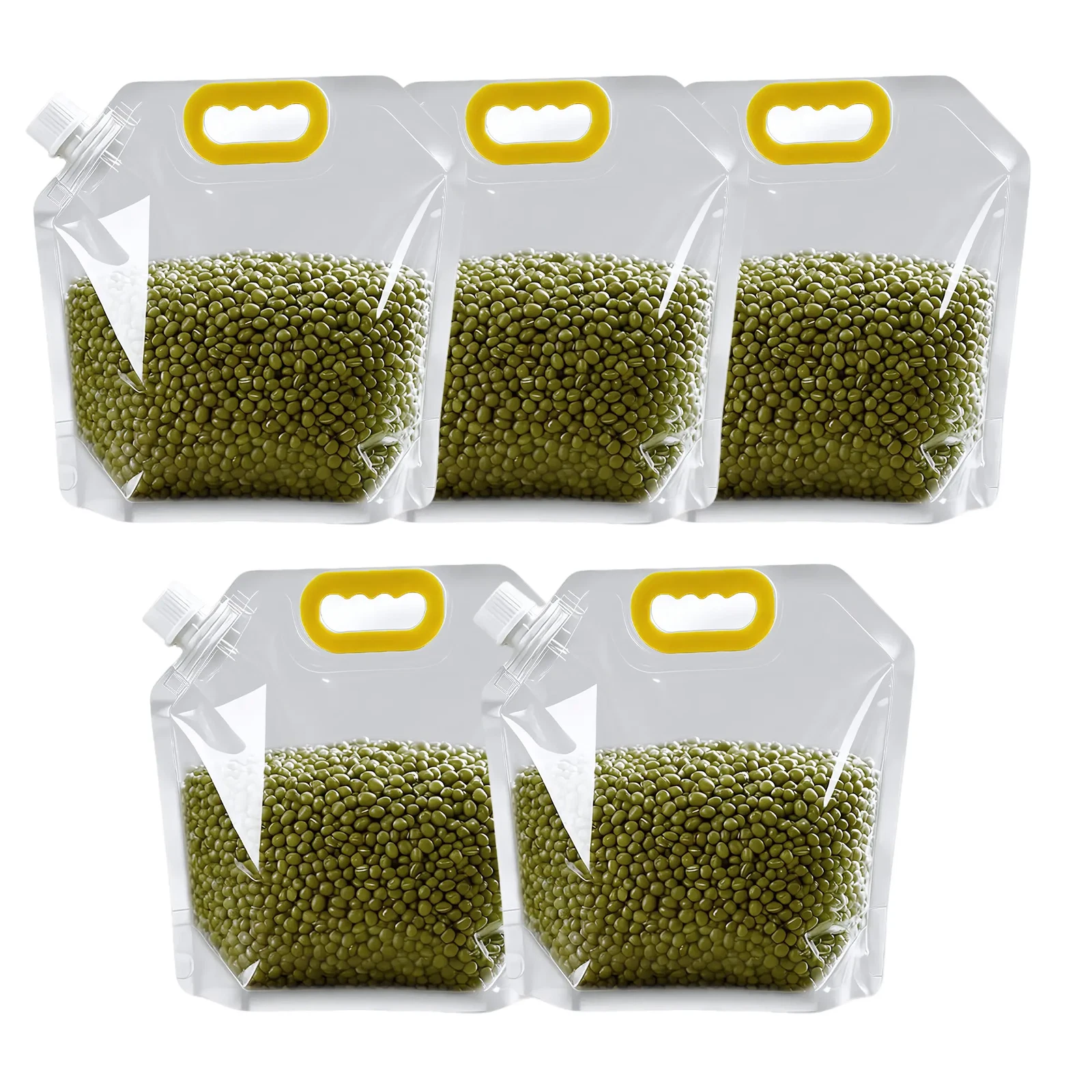Reusable Leak-Proof Food Storage Bags, 5-Pack with Writable Labels