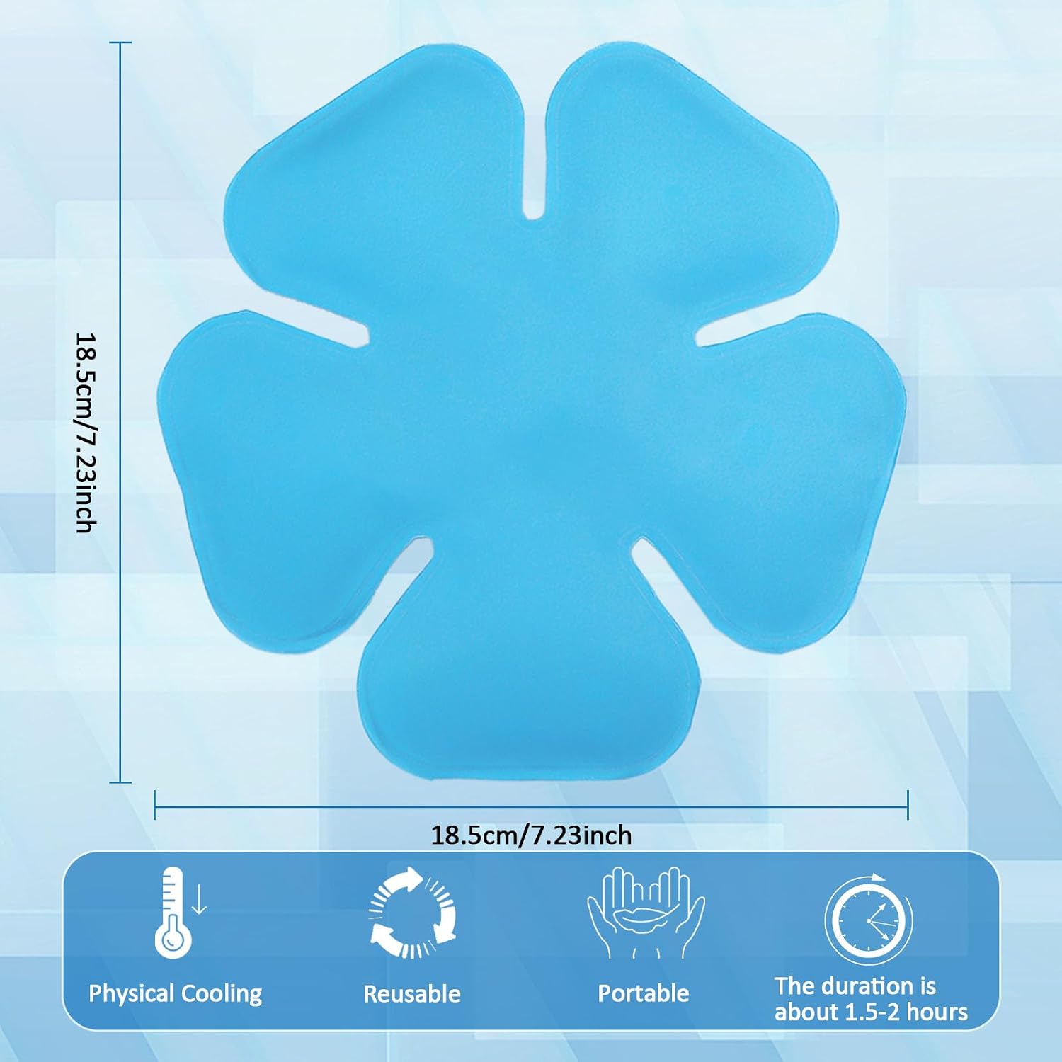 Head Cooling Ice Pack 2 Pack, Reusable Flexible Cooling Gel Liner for Regular Hats, Cycling and Catcher Helmets, Summer Heat Relief (Lake Blue)