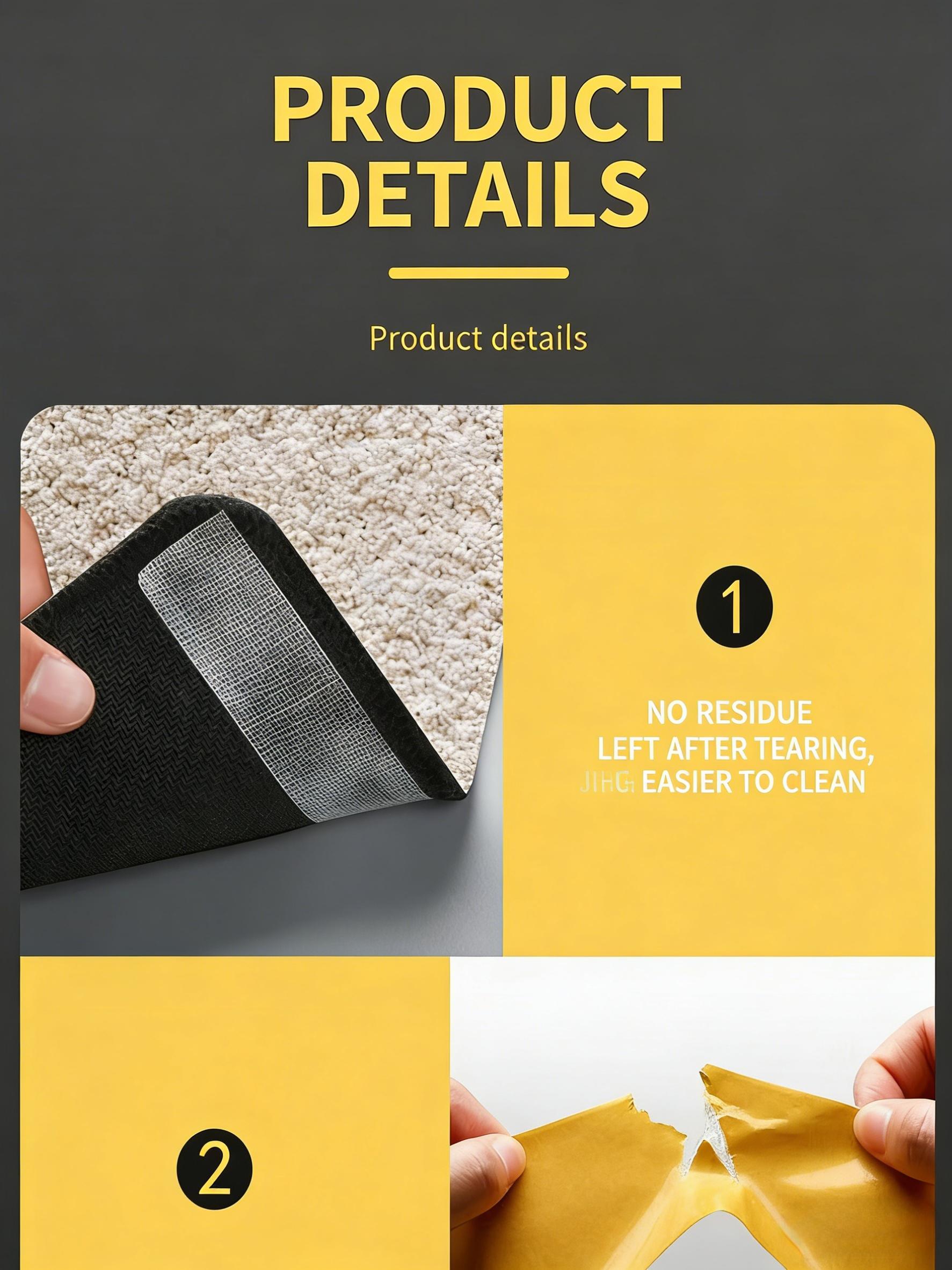 Heavy-Duty Double Sided Tape, Strong Adhesive, Waterproof & Removable, No Residue, Ideal for Carpet, Wallpaper, Balloons & Home Use