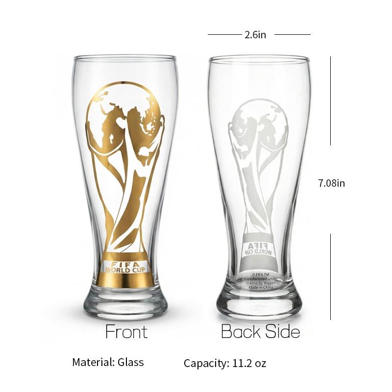 Father's Day Exclusive | 2026 FIFA World Cup Glass Set Made of premium glass with trophy-style gold trim. Suitable for gifting to boyfriends, daily home use and parties. Reusable cups with a variety of combinations to choose from,summerwins