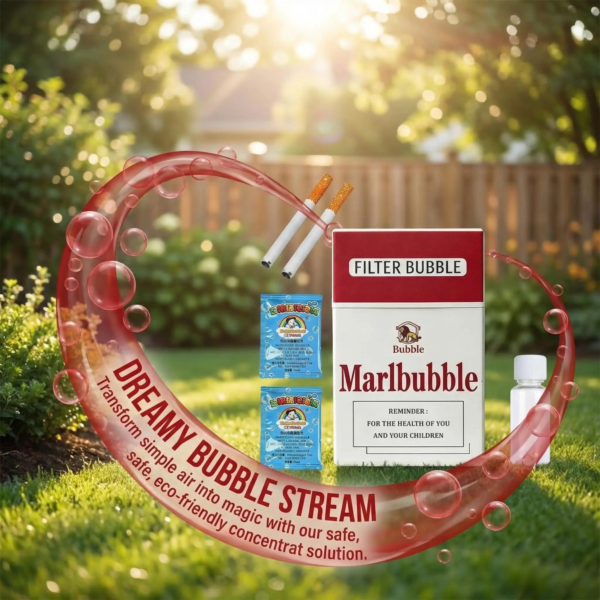 SummerVibes Bubble Cigarette Stress Relief Toy Fake Cigarette Mini Bubble Blower Bubble Sticks Relaxation Birthday Christmas Party Gift for Men Women