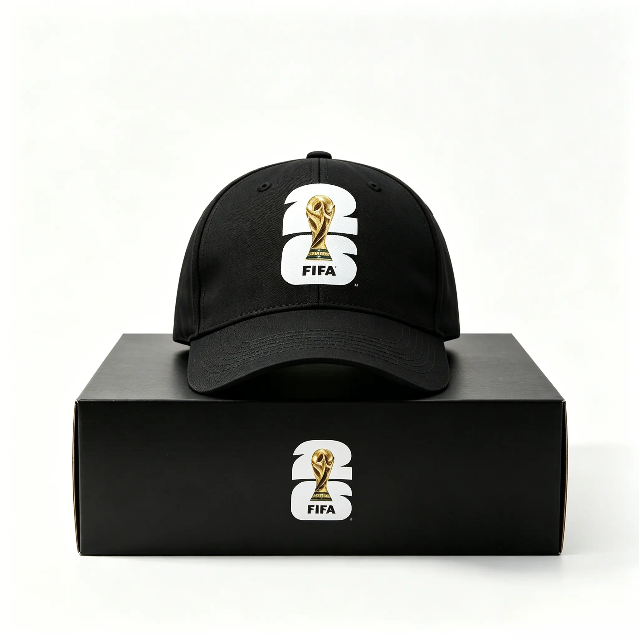 FIFA Commemorative Edition 2026 World Cup Trophy Silhouette Hat in White Green Black Collectible Fan Gear, Baseball Cap,victory cap,casual team cap
