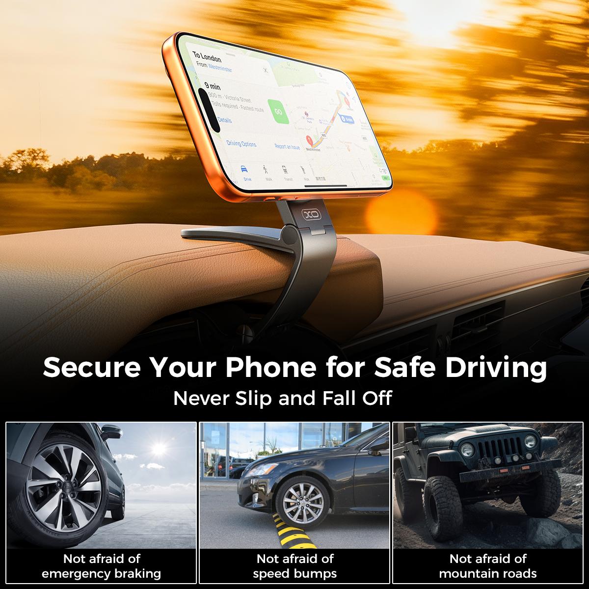 【Father's Day Gifts】Magnetic Car Phone Mount,  Hands Free Cell Phone Holder Clip Car Accessories fit iPhone 17 16 15 14 13 12 Pro Plus Max 95&deg; Adjustable Car Phone Holder for Magsafe Phone Holders summerwins