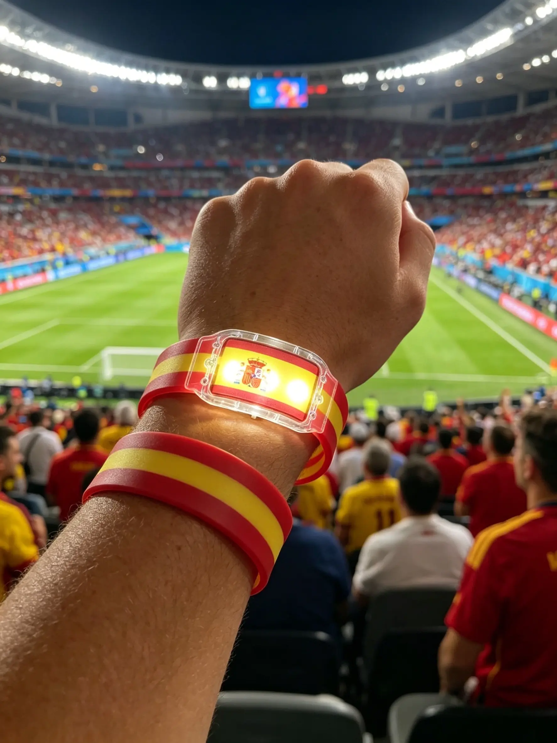 LED illuminated wristbands, silicone illuminated bracelets for sports enthusiasts, fan cheering accessories, national flag illuminated wristbands suitable for nighttime activities, concerts, and parties, adjustable, waterproof, 250TH