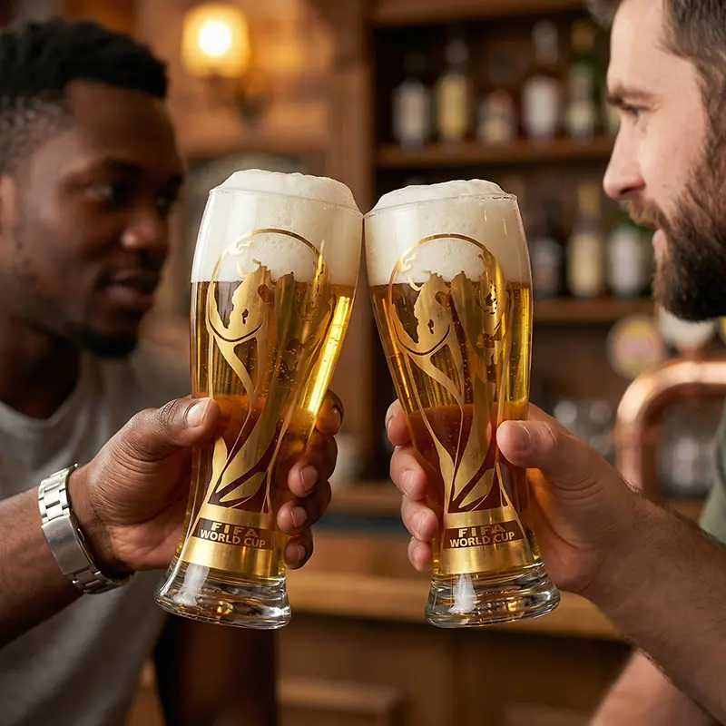 Father's Day Exclusive | 2026 FIFA World Cup Glass Set Made of premium glass with trophy-style gold trim. Suitable for gifting to boyfriends, daily home use and parties. Reusable cups with a variety of combinations to choose from,summerwins