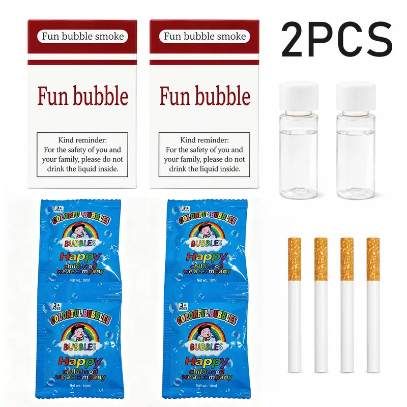 SummerVibes Bubble Cigarette Stress Relief Toy Fake Cigarette Mini Bubble Blower Bubble Sticks Relaxation Birthday Christmas Party Gift for Men Women