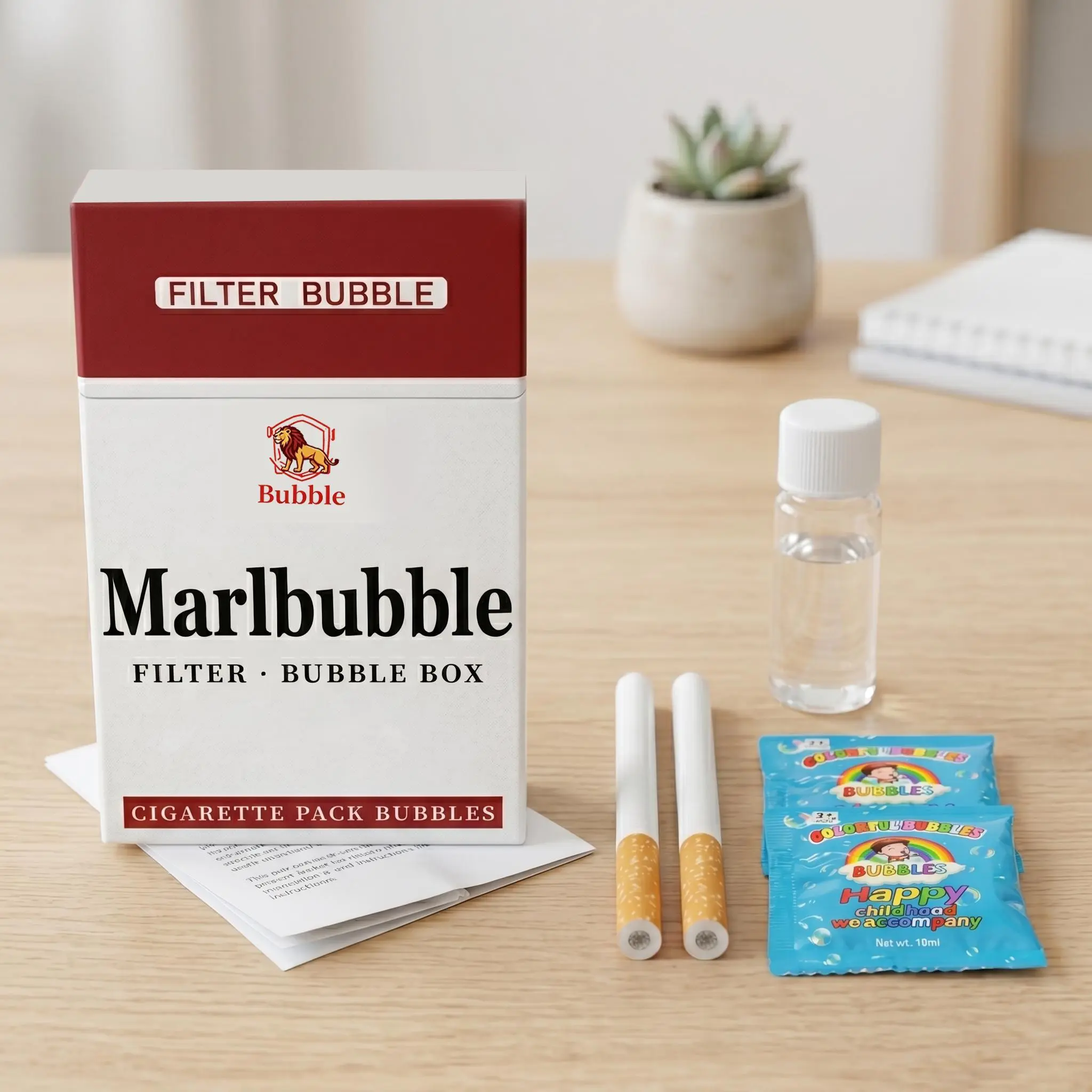 SummerVibes Bubble Cigarette Stress Relief Toy Fake Cigarette Mini Bubble Blower Bubble Sticks Relaxation Birthday Christmas Party Gift for Men Women