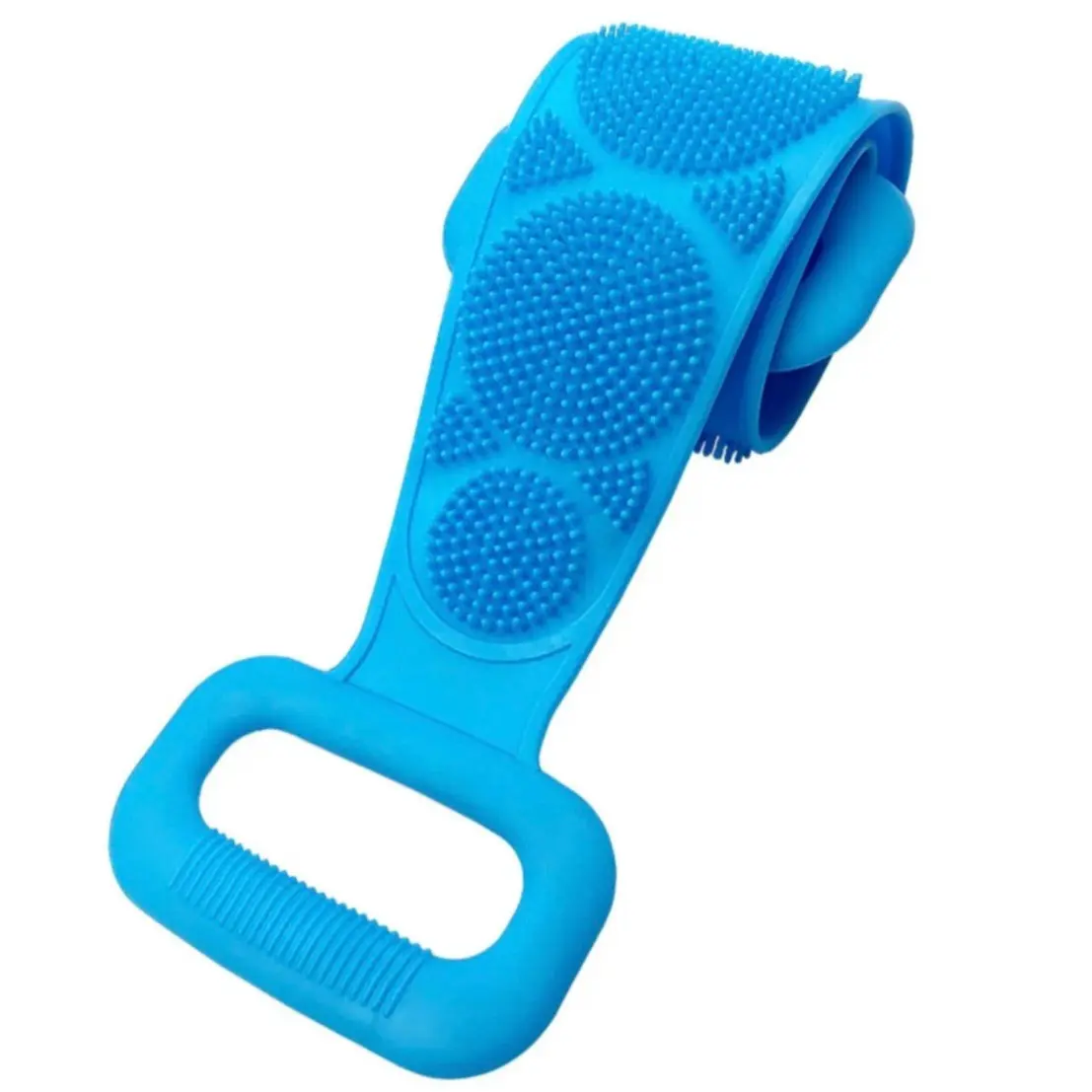 Double-Sided Silicone Back Scrubber, Exfoliating Body Brush Strap for Shower & Bath, Gentle Personal Cleaning Tool for All Skin Types