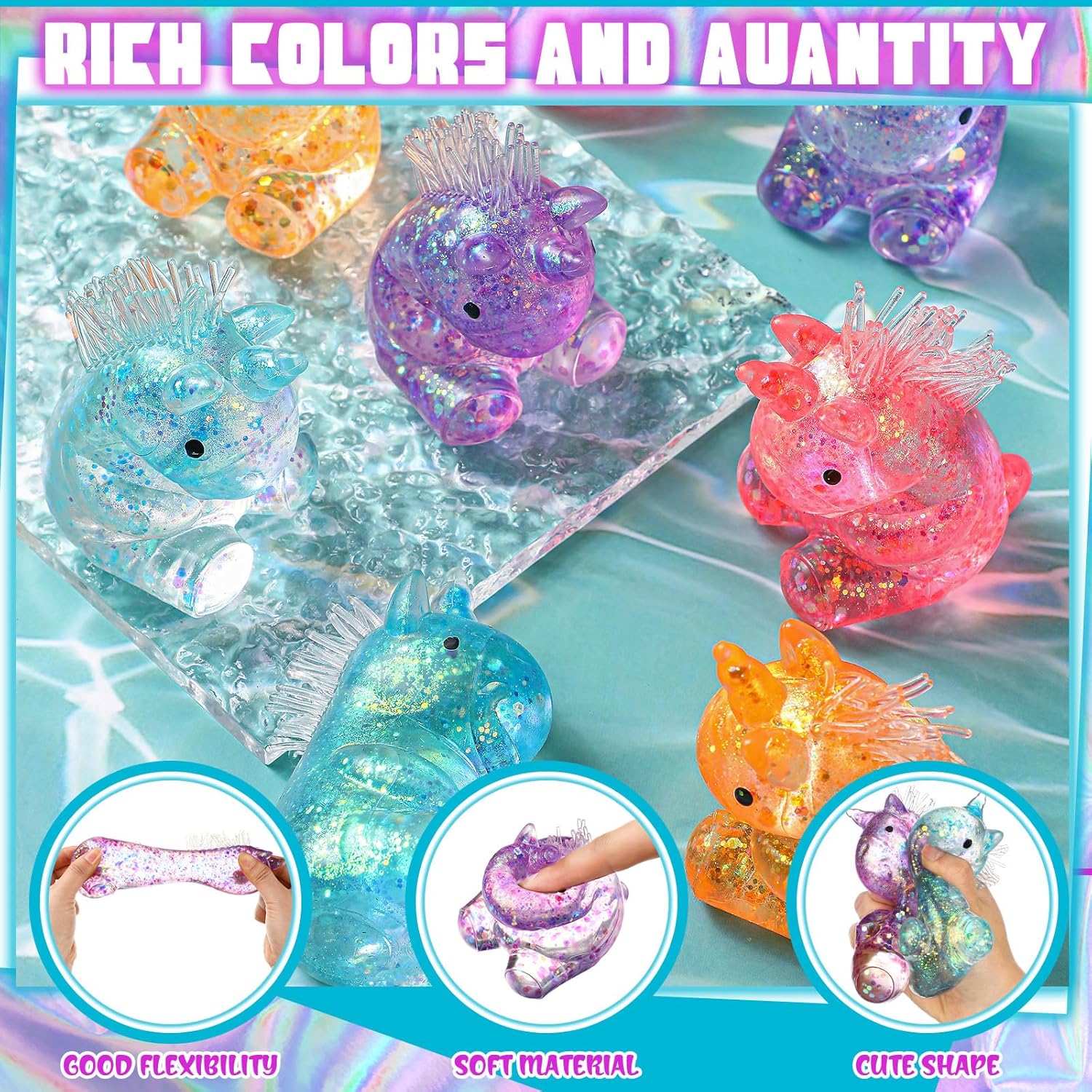 1/2/4/8/12 PCS Unicorn Maltose Fidget Toy, Sensory Stress Relief Soft Ball for Adults & Kids, Party Favor Prank Squeeze Toy, Anti-Anxiety Hand Pressure Reliever, Squishies, Squishy Fidgets, Fidget Stress Balls