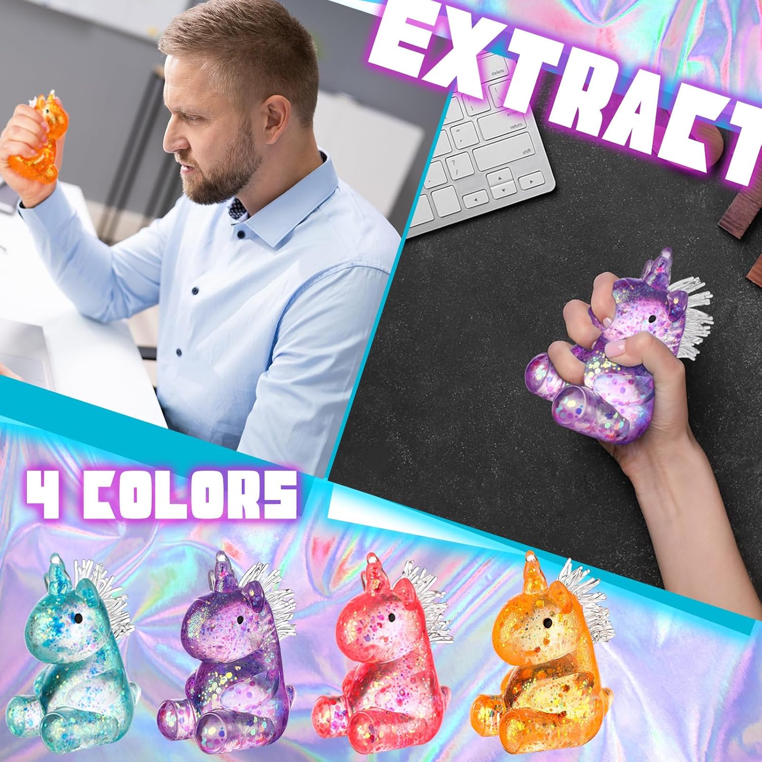 1/2/4/8/12 PCS Unicorn Maltose Fidget Toy, Sensory Stress Relief Soft Ball for Adults & Kids, Party Favor Prank Squeeze Toy, Anti-Anxiety Hand Pressure Reliever, Squishies, Squishy Fidgets, Fidget Stress Balls