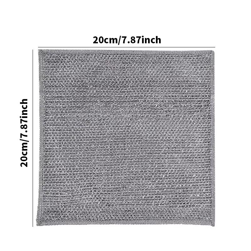 10&20PCS Double-Layer Steel Wire Cleaning Cloth Non-Scratch WireDishcloth Rag Heavy Duty Scrub Pads Multi-Purpose SilverMesh Scouring Pads for Dishes, Pots, Pans