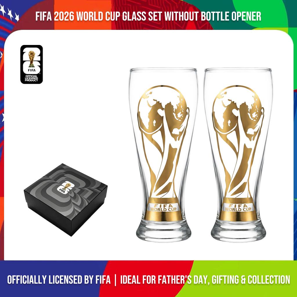 Father's Day Exclusive | 2026 FIFA World Cup Glass Set Made of premium glass with trophy-style gold trim. Suitable for gifting to boyfriends, daily home use and parties. Reusable cups with a variety of combinations to choose from,summerwins