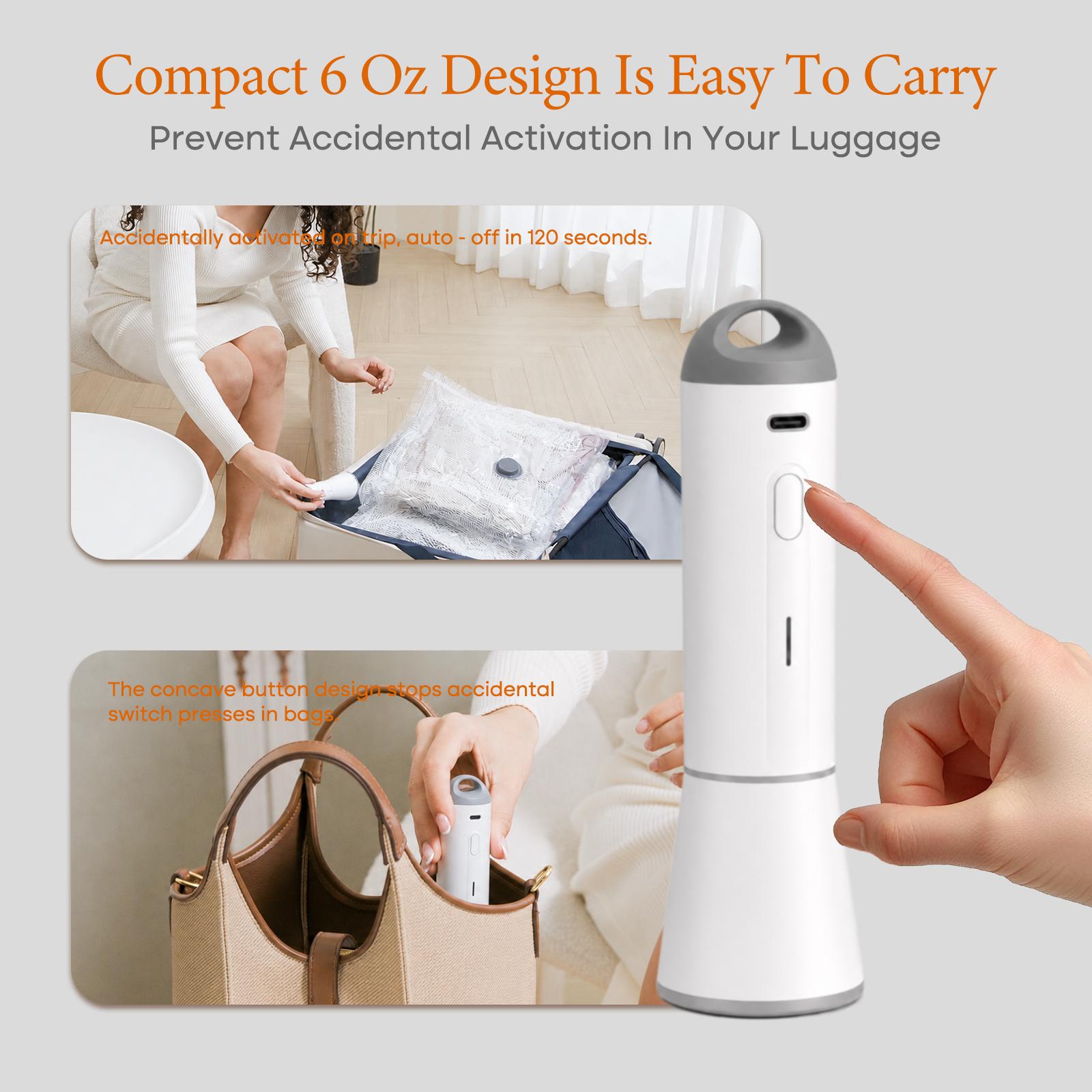 【Summer Vibes】Vacease Cordless Travel Vacuum Bag Set with Rechargeable Air Pump - 15-Pack Space Saving Storage Bags, Airtight Resealing Sealed Organizers for Luggage, Sturdy Lightweight Clothes Storage Solution, Vacuum Bags For Travel