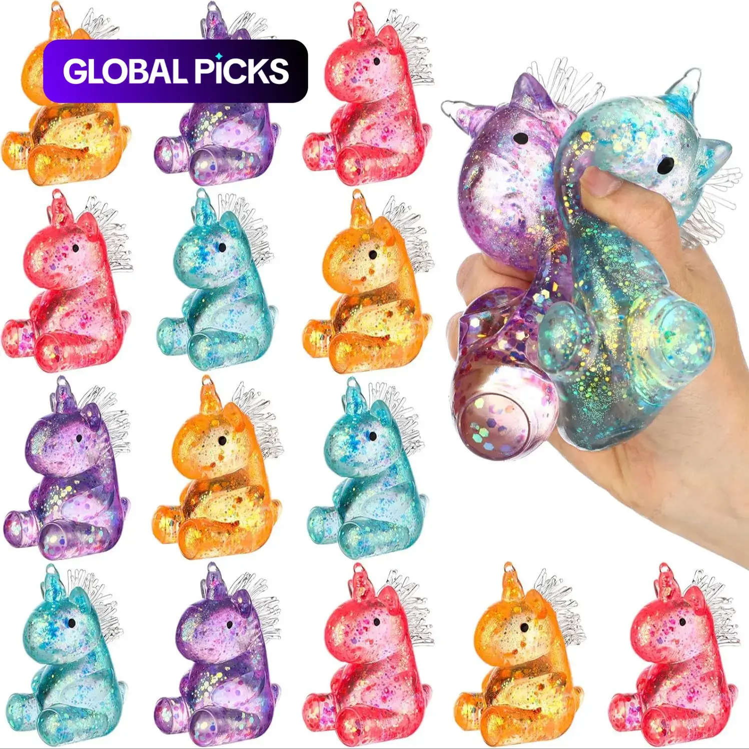 1/2/4/8/12 PCS Unicorn Maltose Fidget Toy, Sensory Stress Relief Soft Ball for Adults & Kids, Party Favor Prank Squeeze Toy Gifts , Anti-Anxiety Hand Pressure Reliever, Squishies, Squishy Fidgets, Fidget Stress Balls