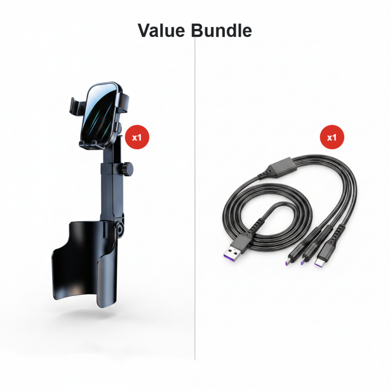 Car Cup Holder Phone Mount – 360° Adjustable, Strong N52 Magnet, One-Hand Operation, Fits All Phones, Stable Magnetic & Clamp Models for Safe Driving Gifts