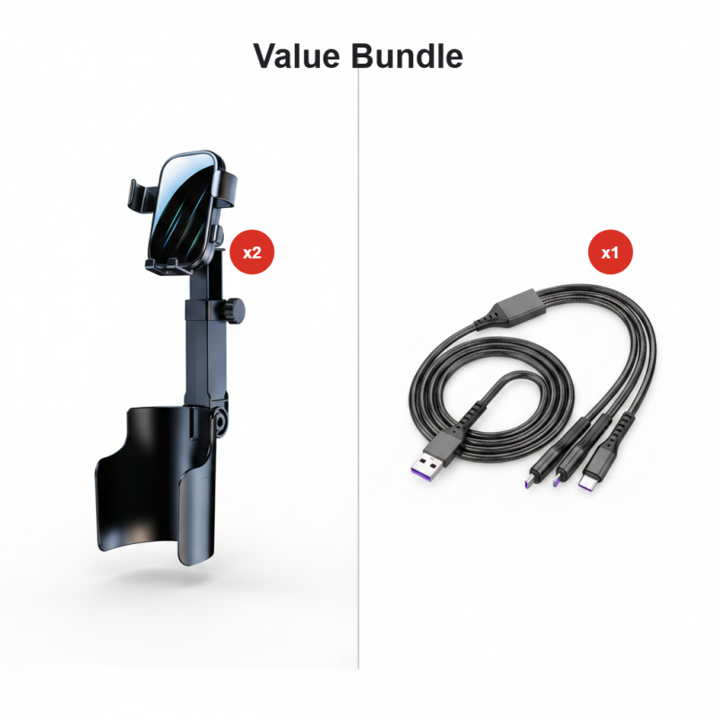 Car Cup Holder Phone Mount – 360° Adjustable, Strong N52 Magnet, One-Hand Operation, Fits All Phones, Stable Magnetic & Clamp Models for Safe Driving Gifts