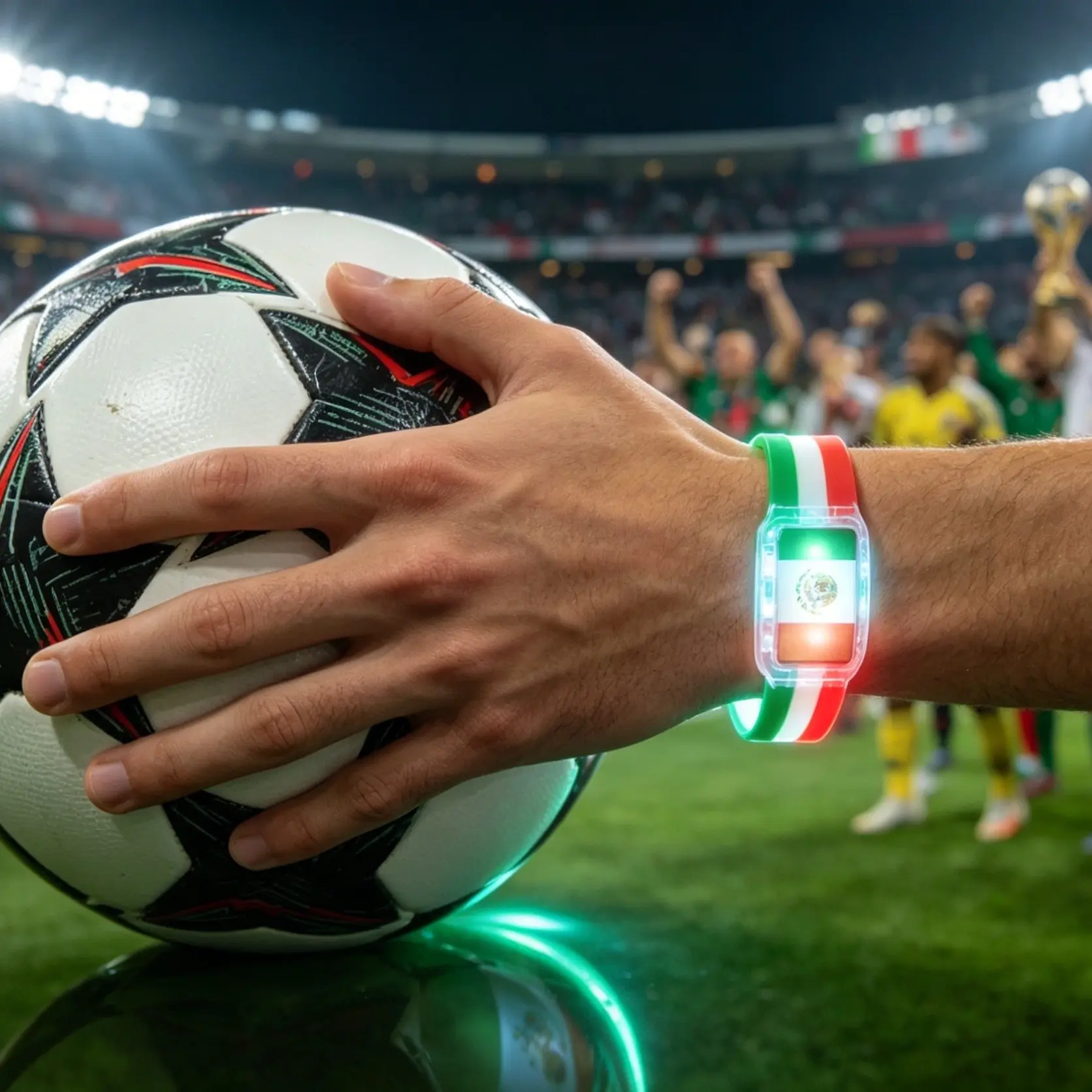 LED illuminated wristbands, silicone illuminated bracelets for sports enthusiasts, fan cheering accessories, national flag illuminated wristbands suitable for nighttime activities, concerts, and parties, adjustable, waterproof, 250TH