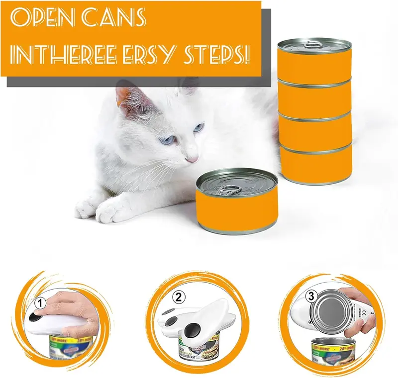 Electric Can Opener, One-Touch Automatic Can Opener Achieves smooth, safe, and rapid can opening along the edge Compatible with nearly all canned goods Hands-free operation Ideal gift, kitchen essential for elderly arthritis sufferers