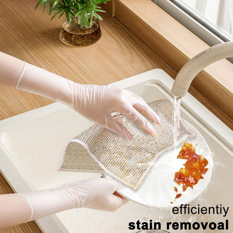 10&20PCS Double-Layer Steel Wire Cleaning Cloth Non-Scratch WireDishcloth Rag Heavy Duty Scrub Pads Multi-Purpose SilverMesh Scouring Pads for Dishes, Pots, Pans